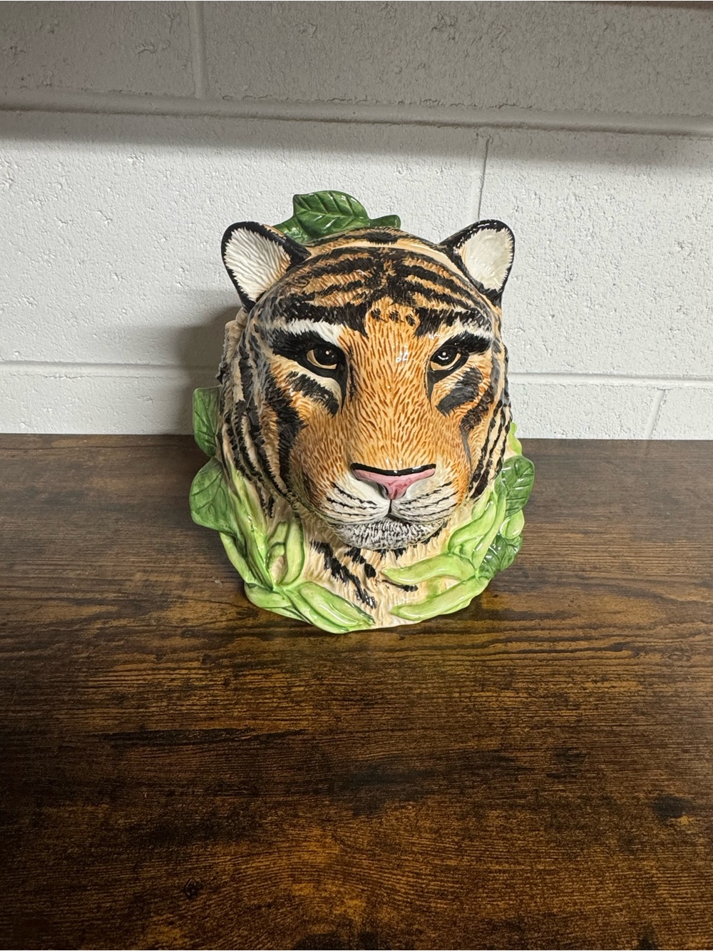 Tone World SMC Tiger Head Ceramic Figurine Glossy 3D Effect Multicolor 1998